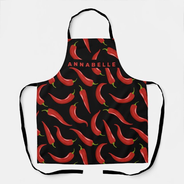 Chilli Pepper Personalise Apron (Front)