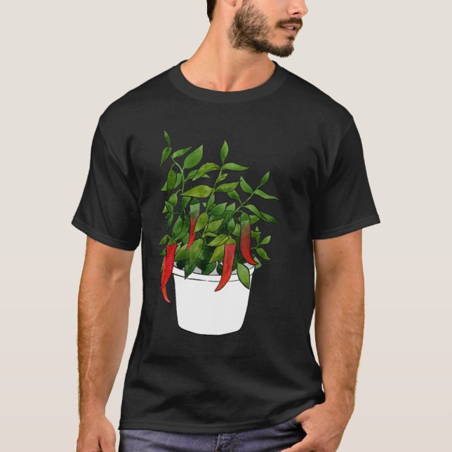 Chilli Pepper Plant Peppers Chilli Fruit Red Spicy T-Shirt (Front)