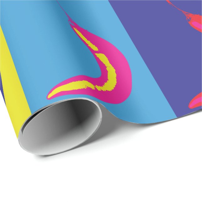 Chilli Pepper Pop Art Bright Bold Modern Pattern Wrapping Paper (Roll Corner)