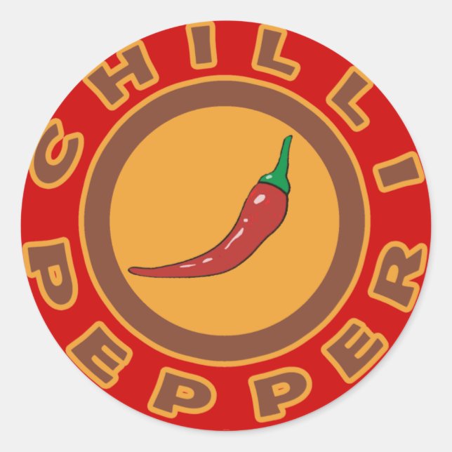 chilli pepper. spice classic round sticker (Front)