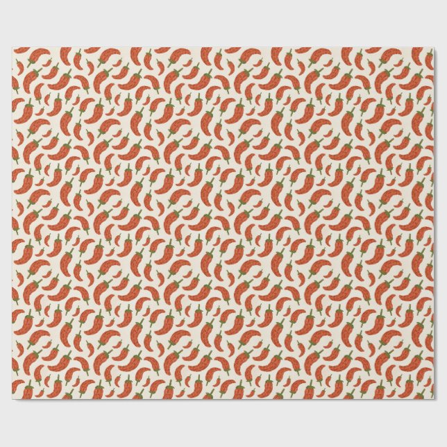 Chilli Pepper Watercolor Gift Wrap (Flat)