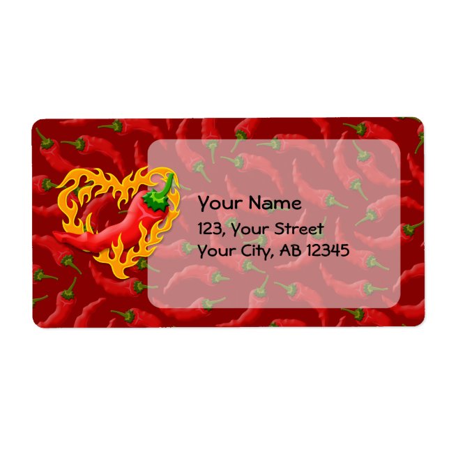 Chilli Pepper with Flame Heart (Front)