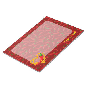 Chilli Pepper with Flame Heart Notepad