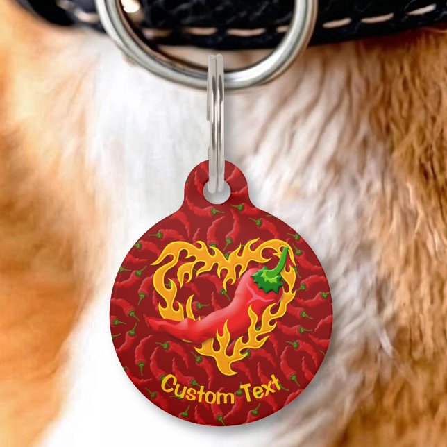Chilli Pepper with Flame Heart Pet Tag (Creator Uploaded)