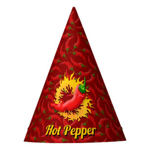 Chilli Pepper with Flame Party Hat