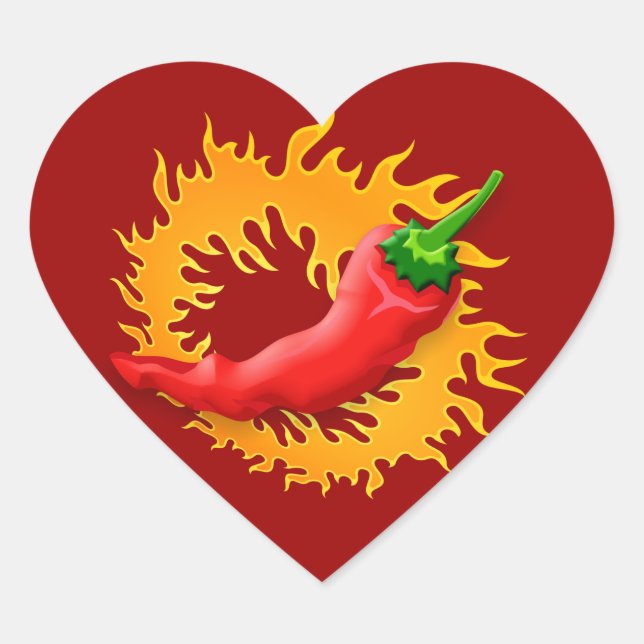 Chilli pepper with flame stickers (Front)