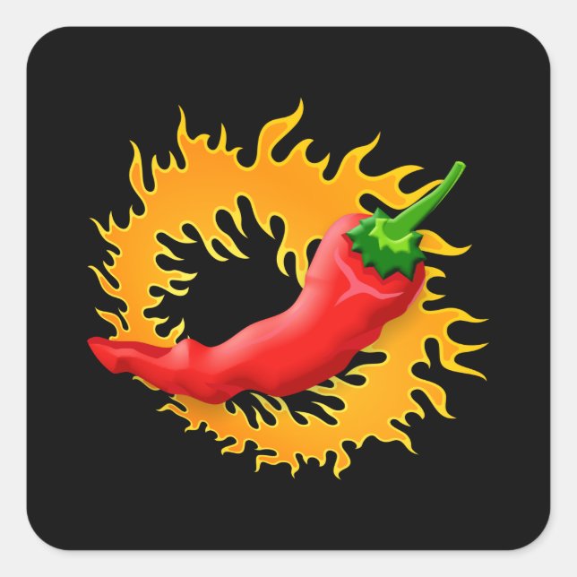 Chilli pepper with flame stickers (Front)