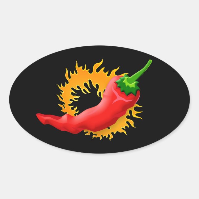 Chilli pepper with flame stickers (Front)