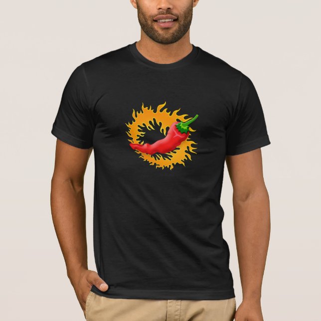 Chilli pepper with flame t-shirt (Front)