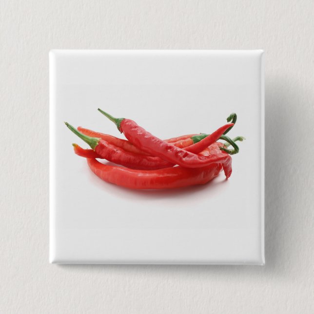 chilli peppers 15 cm square badge (Front)