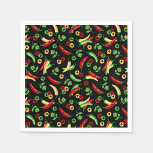 Chilli peppers and Cilantro Napkin