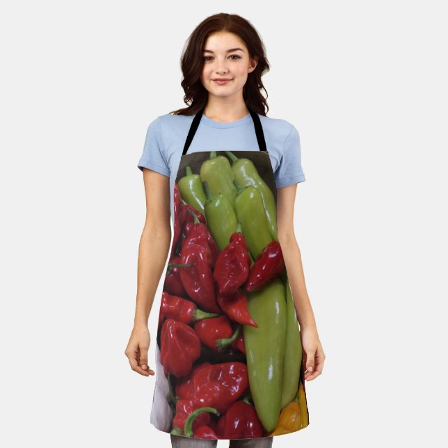 Chilli Peppers and Veggies Apron (Worn)