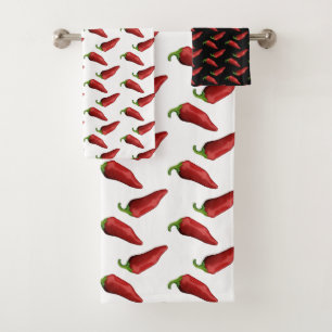 Chilli peppers bath towel set