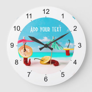 Chilli Peppers By The Sea Large Clock
