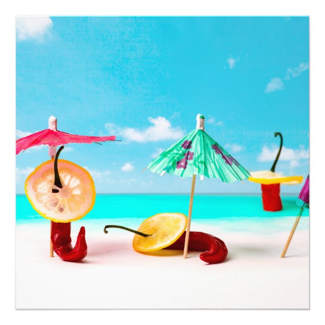Chilli Peppers By The Sea Photo Print (Front)