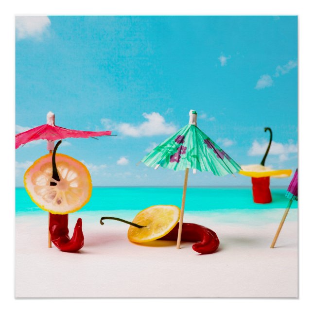 Chilli Peppers By The Sea Poster (Front)