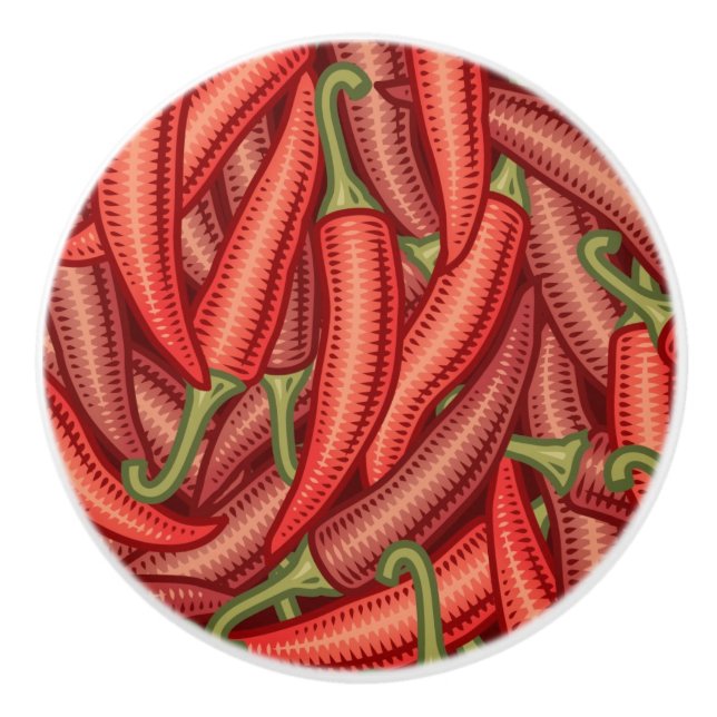 Chilli Peppers Ceramic Knob (Front)