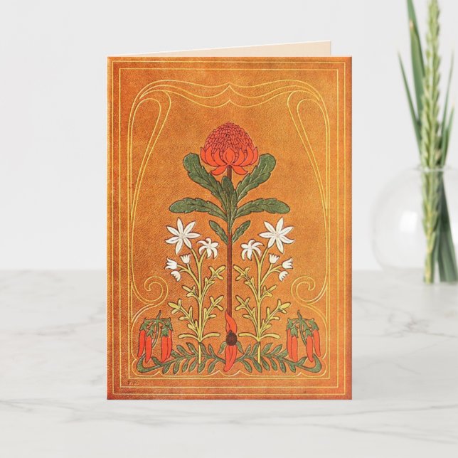 Chilli Peppers Christmas Folded Greeting Card (Front)