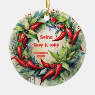 Chilli Peppers Christmas Wreath Ornament