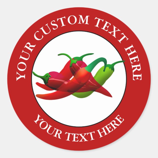 Chilli Peppers Custom Text Logo Icon 3" Classic Round Sticker (Front)
