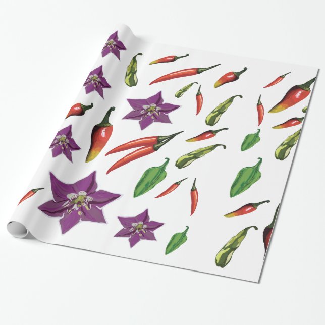 Chilli Peppers Custom Wrapping Paper (Unrolled)