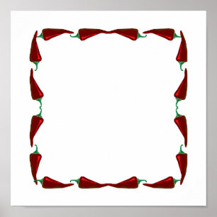 Chilli peppers end to end frame graphic poster