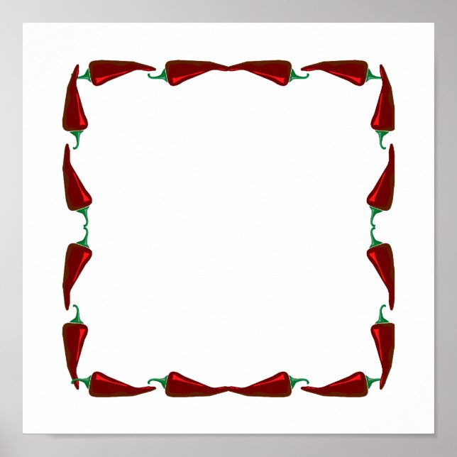 Chilli peppers end to end frame graphic poster (Front)