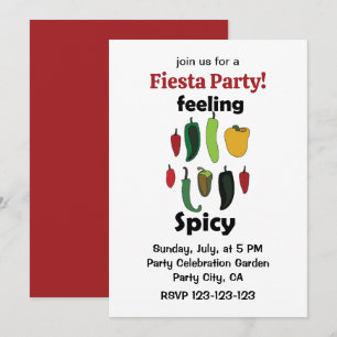 Chilli Peppers Feeling Spicy Fiesta Party Invitation