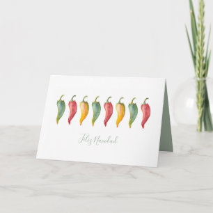 Chilli Peppers Feliz Navidad Christmas Holiday Card