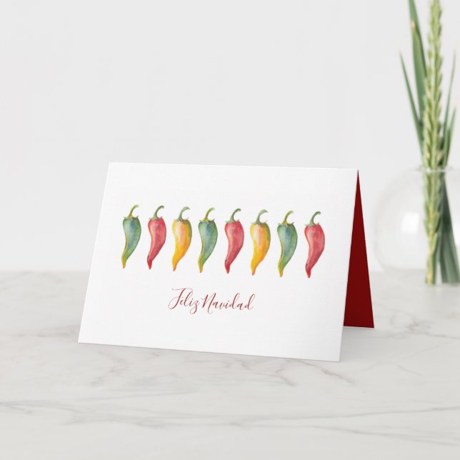 Chilli Peppers Feliz Navidad Holiday Card (Front)