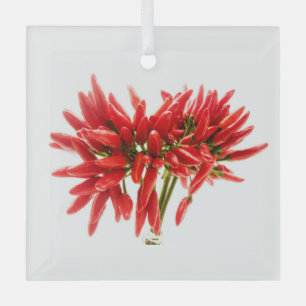 Chilli peppers glass tree decoration