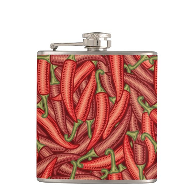 Chilli Peppers Hip Flask (Front)