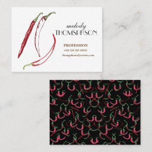 Chilli Peppers Hot Food Garden Plants Business Card