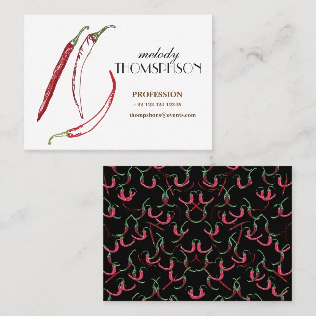 Chilli Peppers Hot Food Garden Plants  Business Card (Front/Back)