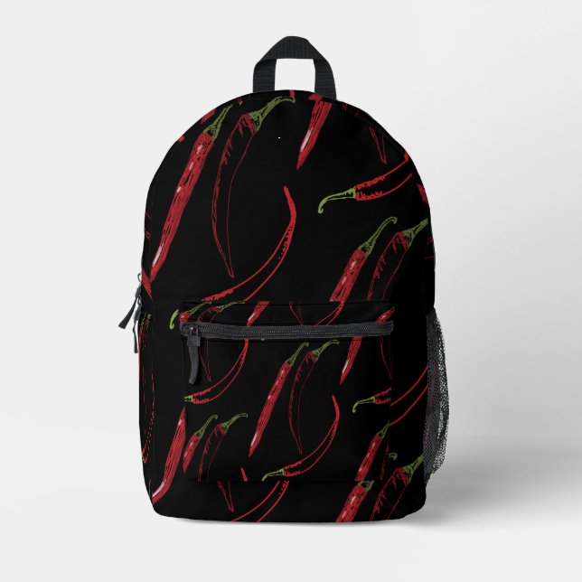 Chilli Peppers Hot Food Garden Plants  Printed Backpack (Front)