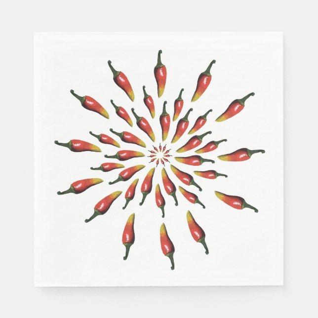 Chilli Peppers Mandala Pattern Napkin (Front)
