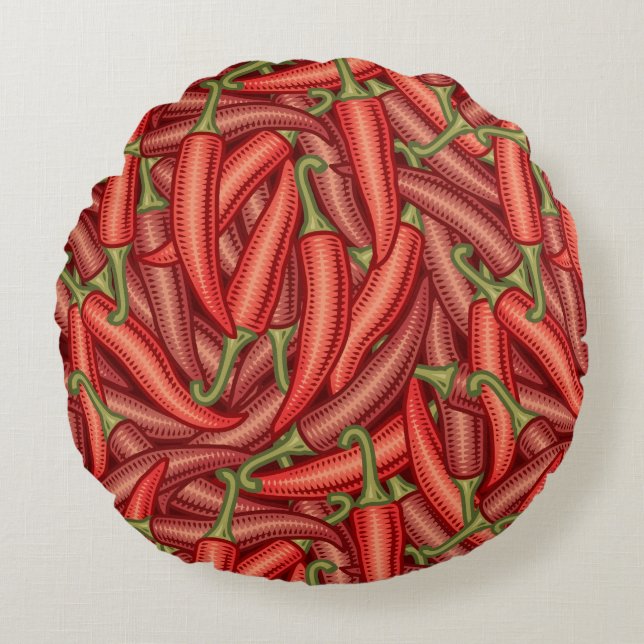 Chilli Peppers Round Cushion (Front)