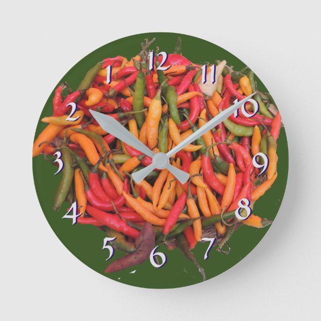 Chilli Peppers - Turn Back the Time Backwards Round Clock (Front)