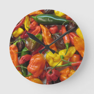Chilli Pile Round Clock