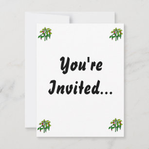 Chilli Plant Many Peppers Graphic Invitation