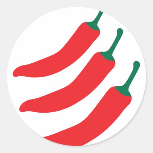 Image of Chilli Red Hot Three Peppers Classic Round Sticker
