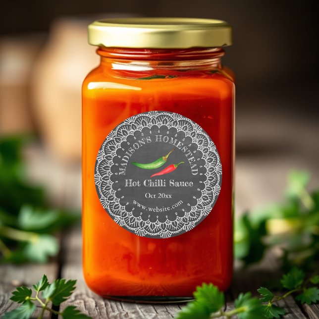 Chilli Sauce | Country Rustic  Classic Round Sticker (Creator Uploaded)
