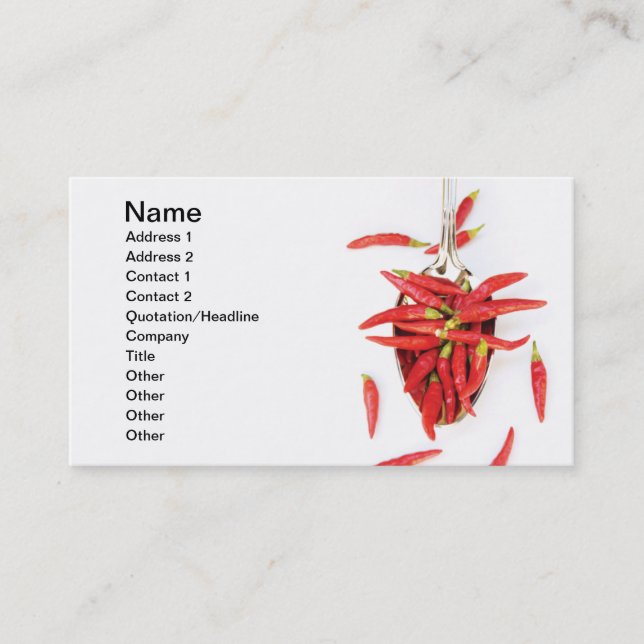Chilli spoon business card (Front)