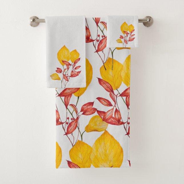 Chilli & Turmeric on a Bathroom Towel Set (Insitu)