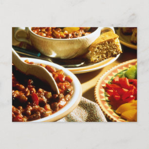 Chilli with Cornbread Postcard