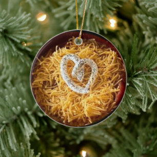 Chilli with Sour Cream Heart Ceramic Tree Decoration