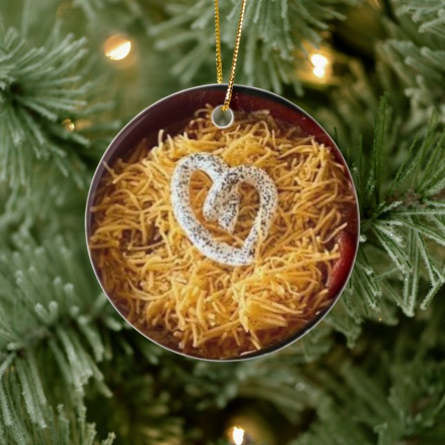 Chilli with Sour Cream Heart Ceramic Tree Decoration (Tree)