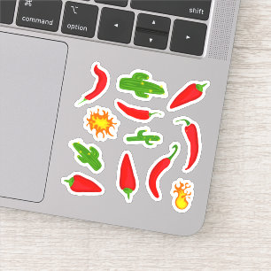 Chillies, Cacti and Flames Cartoon