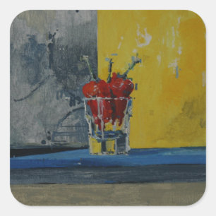Chillies in a Glass Square Sticker