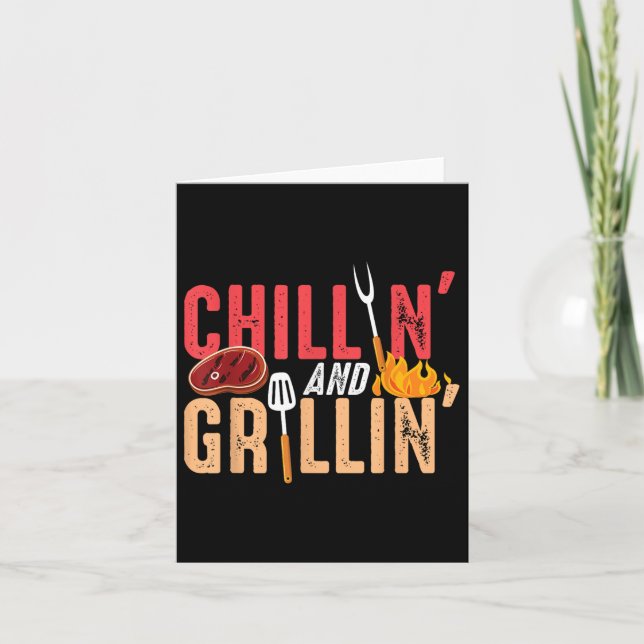 Chillin And Grillin Barbecue Party  Card (Front)